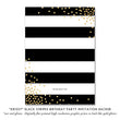Load image into Gallery viewer, "Krissy" Black Stripes Birthday Party Invitation