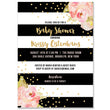 Load image into Gallery viewer, "Krissy" Black Stripe Baby Shower Invitation