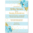 Load image into Gallery viewer, "Krissy" Blue Stripe Baby Shower Invitation