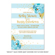 Load image into Gallery viewer, "Krissy" Blue Stripe Baby Shower Invitation