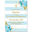 Load image into Gallery viewer, "Krissy" Blue Stripe Baptism Invitation
