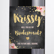 Load image into Gallery viewer, "Krissy" Chalkboard Pink Peony Bridesmaid Proposal Wine Labels
