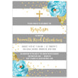 Load image into Gallery viewer, "Krissy" Gray Stripe Baptism Invitation