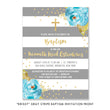 Load image into Gallery viewer, "Krissy" Gray Stripe Baptism Invitation