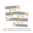 Load image into Gallery viewer, "Krissy" Gray Stripe Baby Shower Invitation