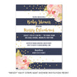 Load image into Gallery viewer, "Krissy" Navy Stripe Baby Shower Invitation