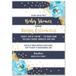 Load image into Gallery viewer, "Krissy" Navy Stripe Baby Shower Invitation