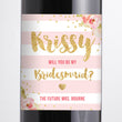 Load image into Gallery viewer, "Krissy" Blush Pink Peonies Bridesmaid Proposal Wine Labels