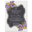Load image into Gallery viewer, “Leah” Purple Bloom + Chalkboard Baptism Invitation