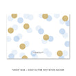 Load image into Gallery viewer, "Leigh" Blue + Gold Glitter Dots Baby Shower Invitation