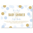 Load image into Gallery viewer, "Leigh" Blue + Gold Glitter Dots Baby Shower Invitation
