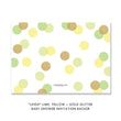 Load image into Gallery viewer, "Leigh" Lime, Yellow + Gold Glitter Dots Baby Shower Invitation