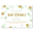 Load image into Gallery viewer, "Leigh" Mint + Gold Glitter Dots Baby Sprinkle Invitation