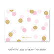 Load image into Gallery viewer, Pink + gold glitter dots "Leigh" baby shower invitation backer | digibuddha.com