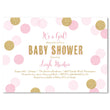 Load image into Gallery viewer, "Leigh" Pink + Gold Glitter Dots Baby Shower Invitation