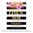 Load image into Gallery viewer, "Mady" Black + White Stripe Graduation Party Invitation