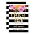 Load image into Gallery viewer, "Mady" Black + White Stripe Graduation Party Invitation