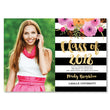 Load image into Gallery viewer, "Mady" Black + White Stripe Graduation Announcement