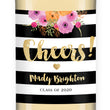 Load image into Gallery viewer, "Mady" Black + White Stripe Graduation Wine Labels