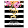 Load image into Gallery viewer, "Mady" Black + White Stripe Wedding Invitation