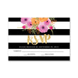 Load image into Gallery viewer, "Mady" Black + White Stripe RSVP Card