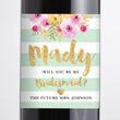 Load image into Gallery viewer, "Mady" Mint + Gold Bridesmaid Proposal Wine Labels