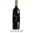 Load image into Gallery viewer, Black + gold glitter "Mila" waterproof wine label | digibuddha.com