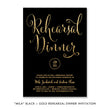 Load image into Gallery viewer, Black + Gold glitter "Mila" rehearsal dinner invitations | digibuddha.com