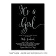 Load image into Gallery viewer, "Mila" Black + Silver Glitter Baby Shower Invitation