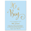 Load image into Gallery viewer, "Mila" Blue + Gold Glitter Baby Shower Invitation