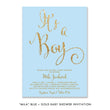 Load image into Gallery viewer, "Mila" Blue + Gold Glitter Baby Shower Invitation