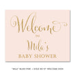 Load image into Gallery viewer, Blush pink + gold "Mila" baby shower welcome party sign | digibuddha.com