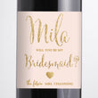 Load image into Gallery viewer, "Mila" Blush Pink + Gold Bridesmaid Proposal Wine Labels