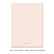 Load image into Gallery viewer, Modern Blush Pink and Gold Script Bridal Shower Invitation, with a chic design with gold script on a blush pink background.