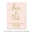 Load image into Gallery viewer, Blush pink + gold glitter "Mila" save the date card front | digibuddha.com