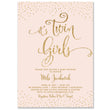 Load image into Gallery viewer, "Mila" Blush + Gold Glitter Twins Baby Shower Invitation