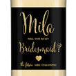 Load image into Gallery viewer, "Mila" Black + Gold Glitter Bridesmaid Proposal Wine Labels