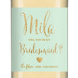 Load image into Gallery viewer, "Mila" Mint + Gold Glitter Bridesmaid Proposal Wine Labels