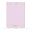 Load image into Gallery viewer, "Mila" Lilac + Gold Glitter Baby Shower Invitation
