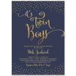 Load image into Gallery viewer, "Mila" Navy + Gold Twins Baby Shower Invitation