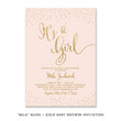 Load image into Gallery viewer, "Mila" Blush + Gold Glitter Baby Shower Invitation
