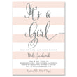 Load image into Gallery viewer, "Mila" Blush Stripe + Silver Glitter Baby Shower Invitation