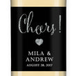 Load image into Gallery viewer, "Mila" Black + Silver Glitter Wedding Wine Labels