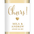Load image into Gallery viewer, "Mila" White + Gold Glitter Wedding Wine Label