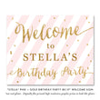 Load image into Gallery viewer, "Stella" Pink + Gold Photo Kids Birthday Invitation