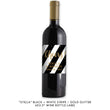 Load image into Gallery viewer, Black + white striped gold glitter "Stella" engagement party waterproof wine label | digibuddha.com