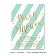Load image into Gallery viewer, Blue mint + gold glitter "Stella" baby shower invitation | digibuddha.com
