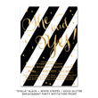 Load image into Gallery viewer, Black + White striped gold glitter "Stella" She said yes! Engagement party invitation | digibuddha.com