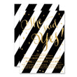 Load image into Gallery viewer, Black + White striped gold glitter "Stella" She said yes! Engagement party invitation | digibuddha.com