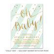 Load image into Gallery viewer, "Stella" Mint + Gold Glitter Baby Shower Invitation